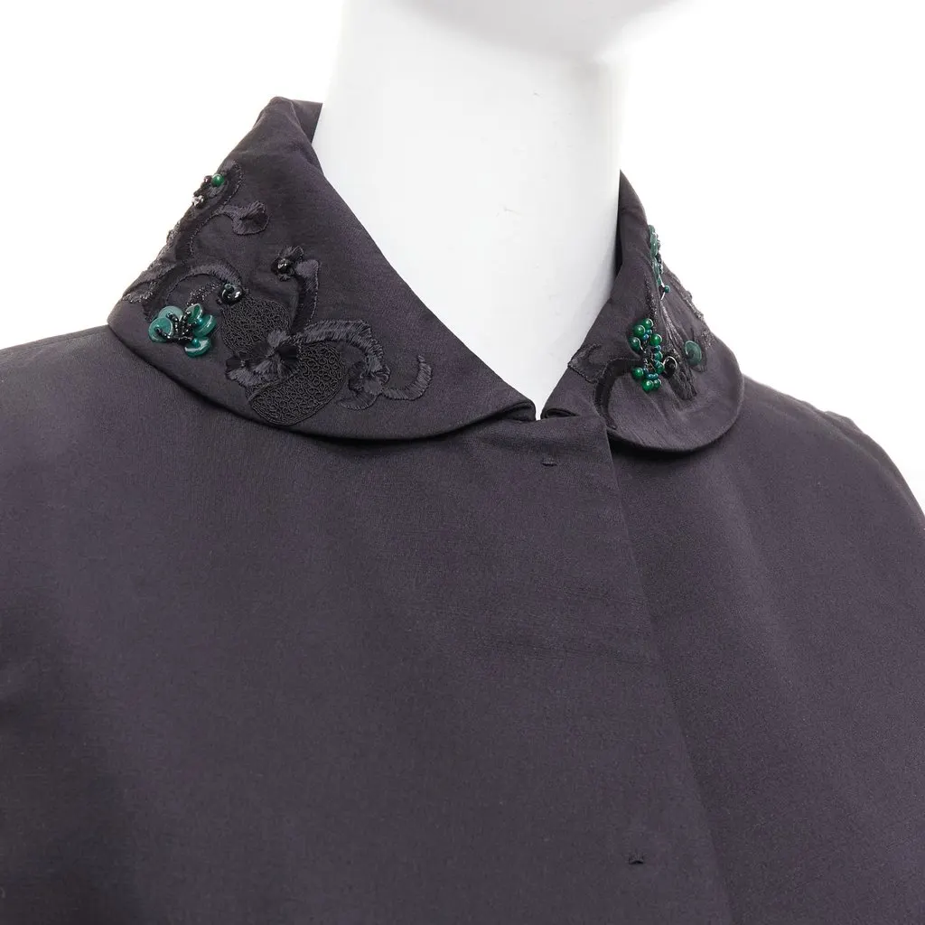 Shiatzy Chen Black Wool Top Black Wool Very good - Back View