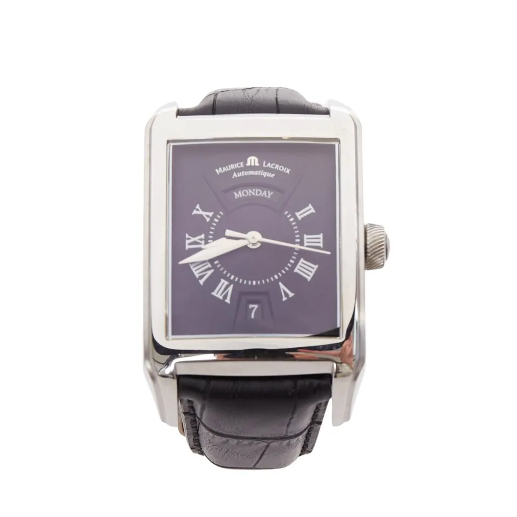 Maurice Lacroix Pontos Rectangulaire XL Black Metal Very good - Front View