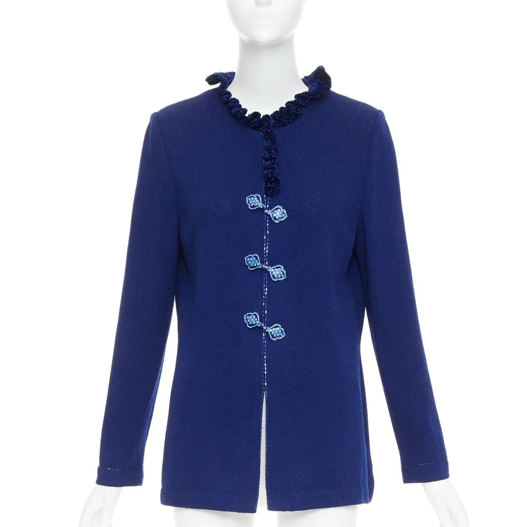St. John Blue Wool Knitwear Blue Wool Fair - Front View