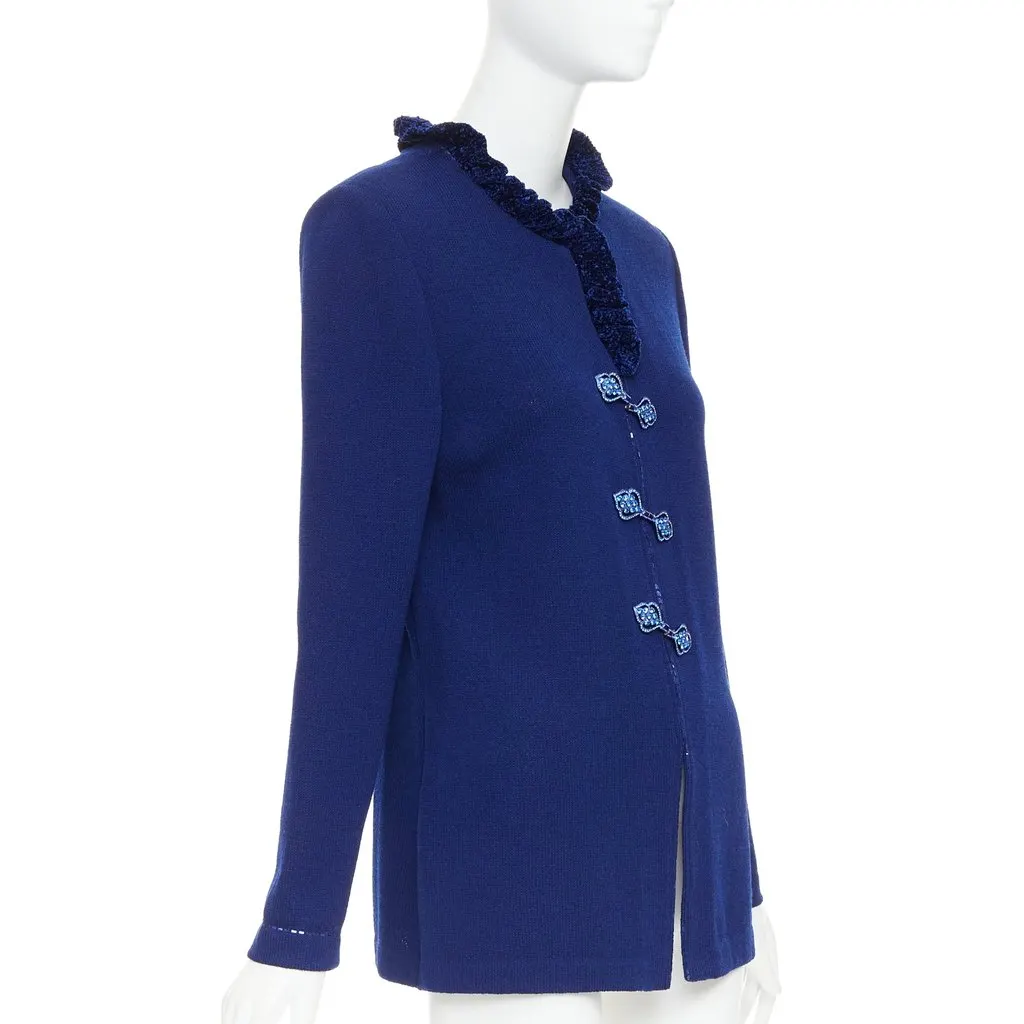 St. John Blue Wool Knitwear Blue Wool Fair - Model View