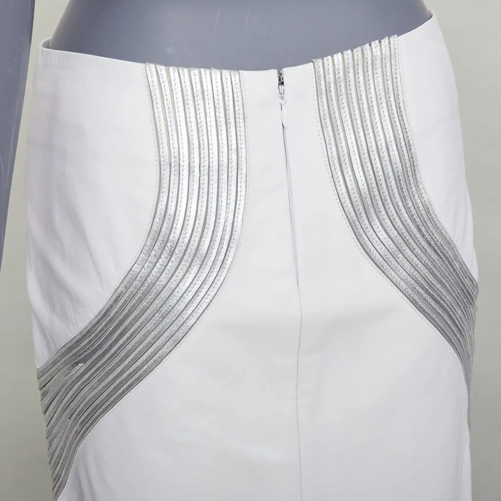 Jitrois White Leather Skirt White Leather Good - Back View