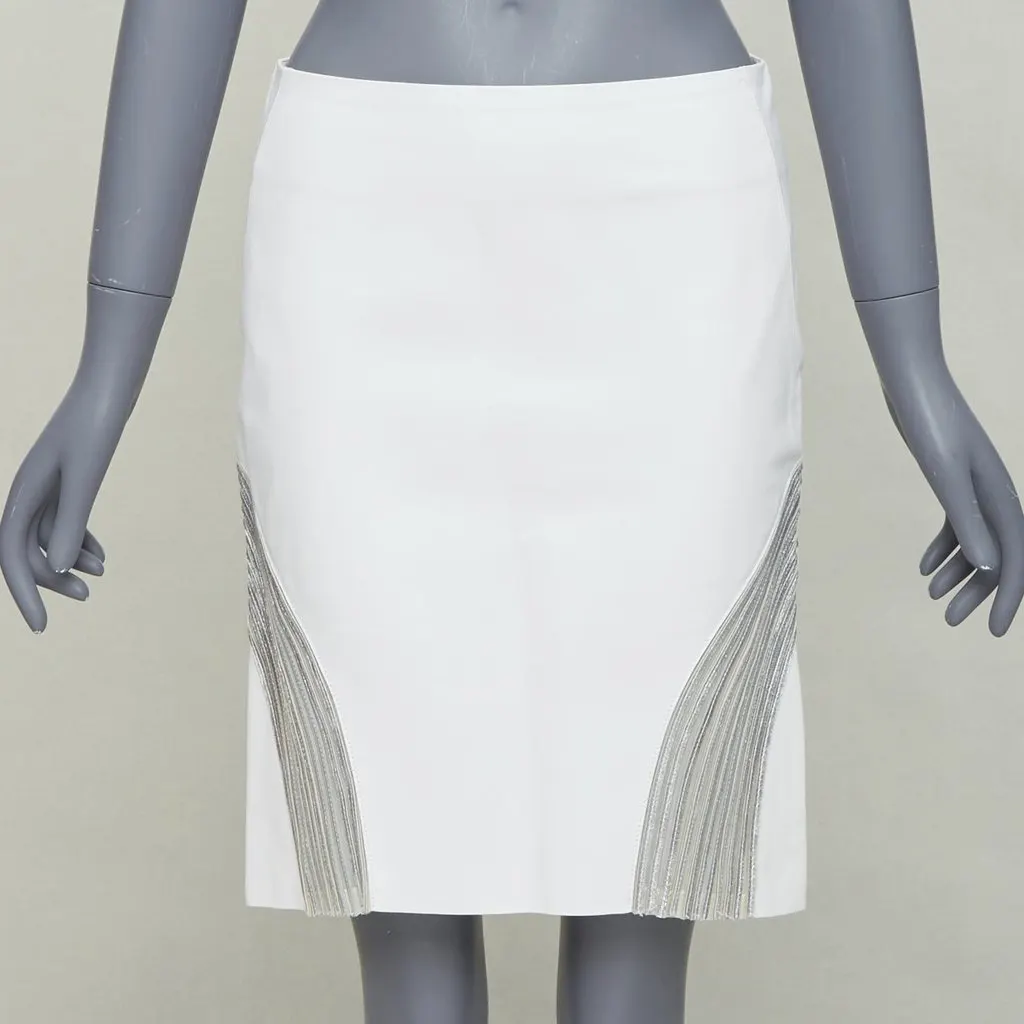 Jitrois White Leather Skirt White Leather Good - Inside View