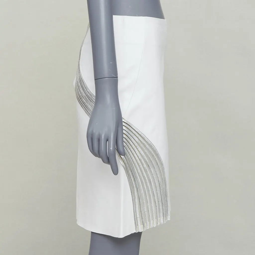 Jitrois White Leather Skirt White Leather Good - Model View