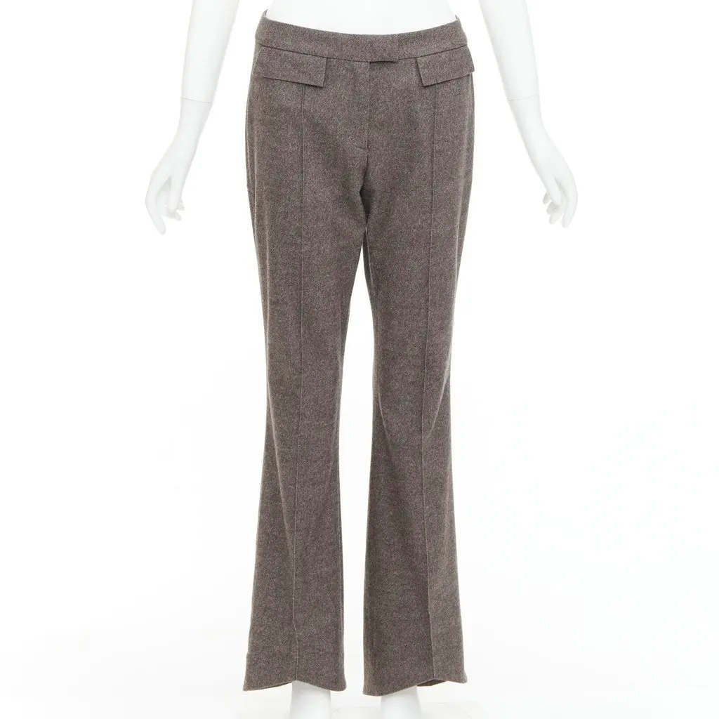 John Galliano Khaki Wool Trouser Khaki Wool Very good - Front View