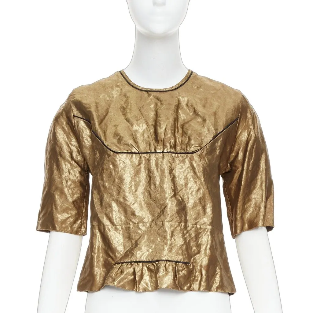Marni Gold Polyester Top Gold Polyester Very good - Front View
