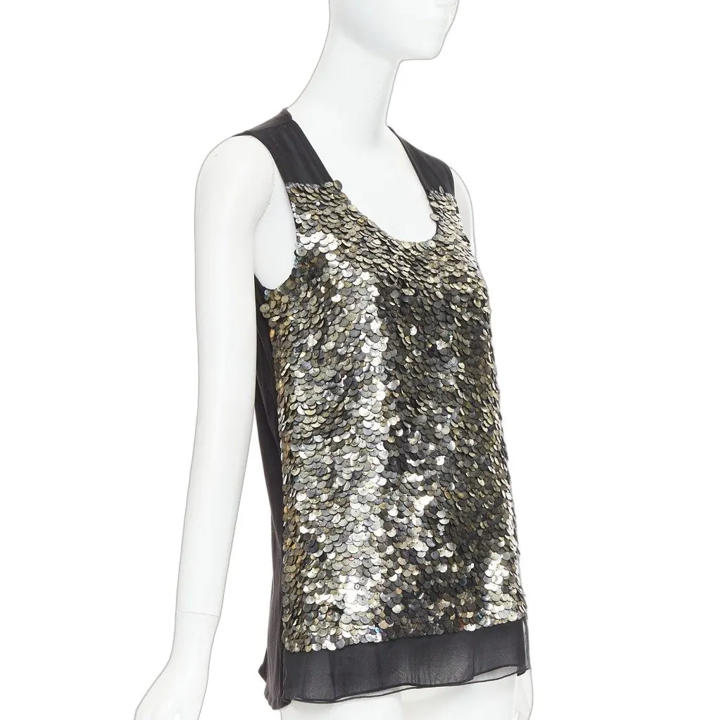 Givenchy Black Top Black Silk Fair - Front View