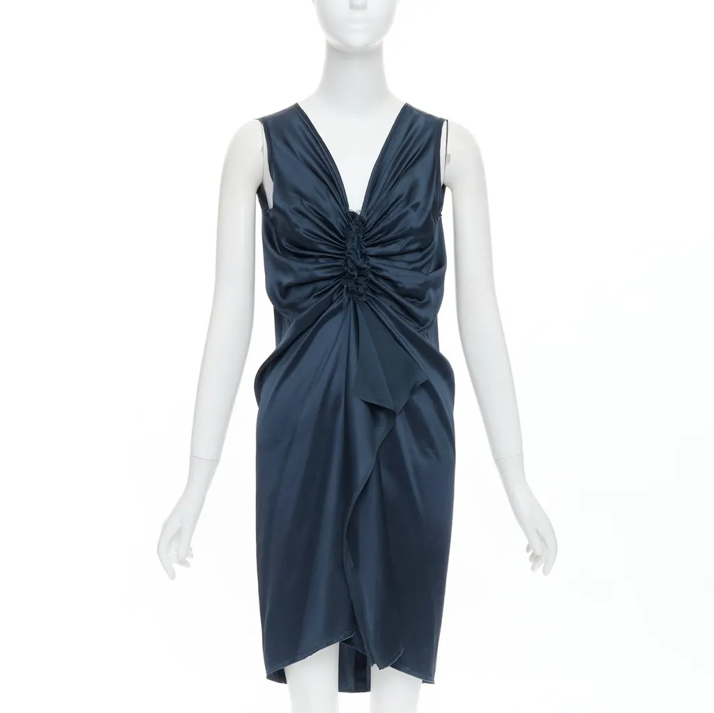 Lanvin Blue Silk Dress Blue Silk Very good - Front View