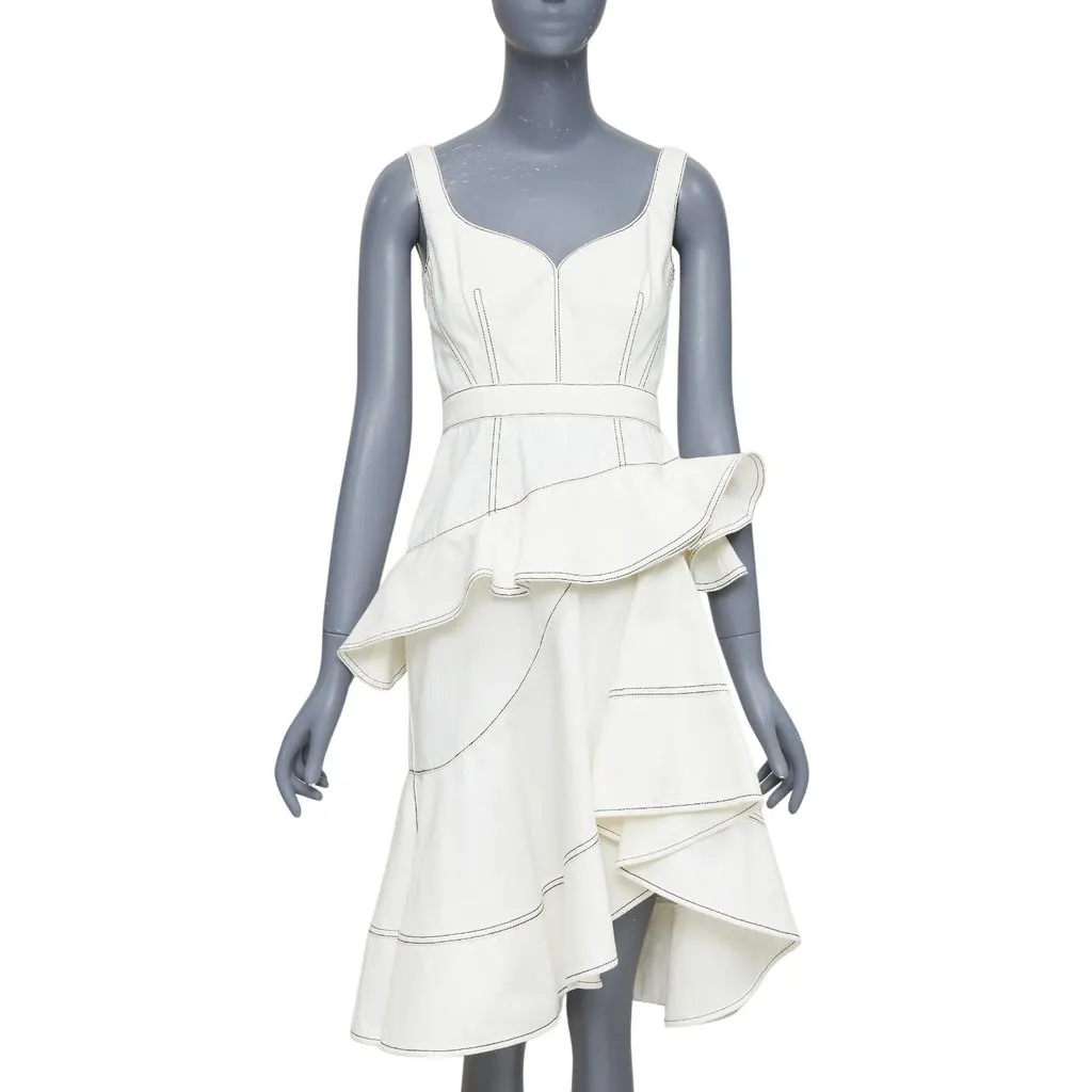 Alexander McQueen 610635QMAAU9005 Beige Cotton Fair - Front View
