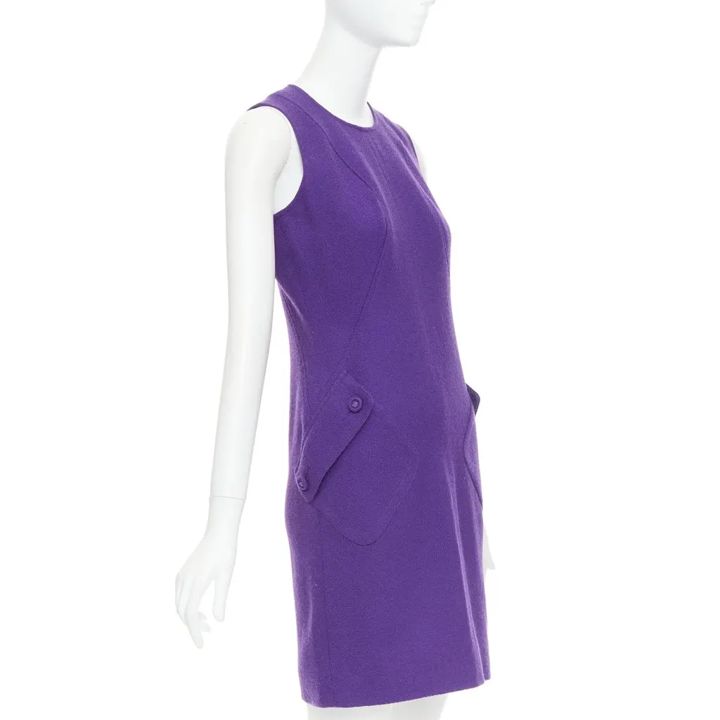 Versace Purple Wool Dress Purple Wool Very good - Inside View