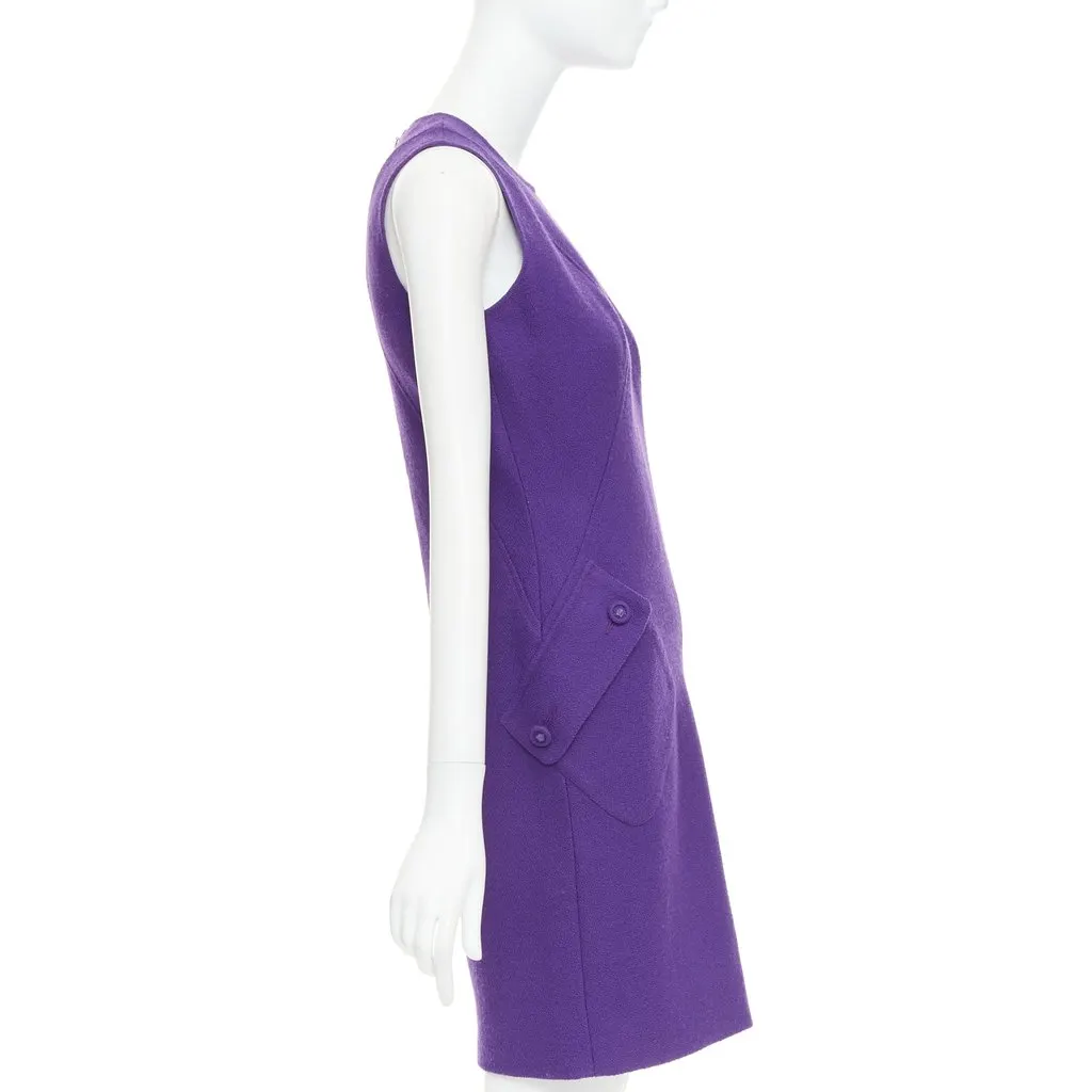 Versace Purple Wool Dress Purple Wool Very good - Model View