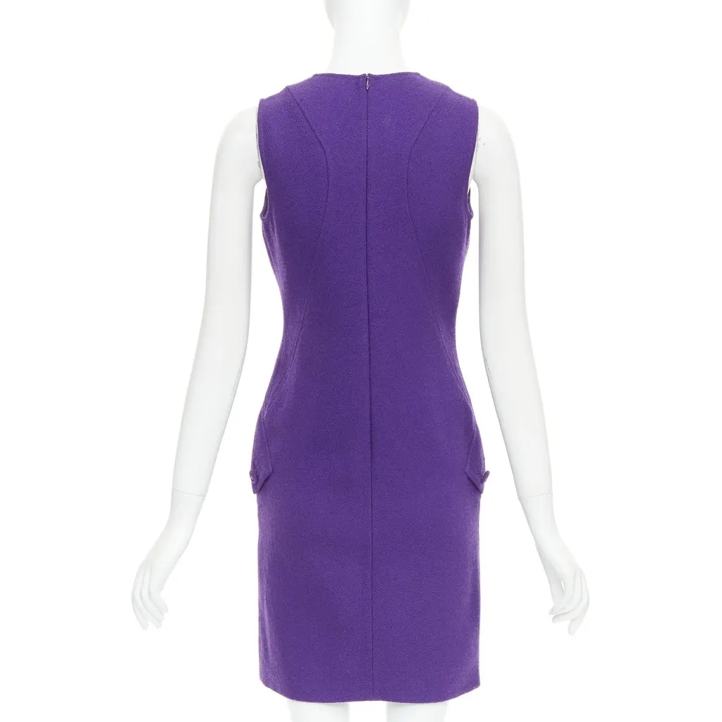 Versace Purple Wool Dress Purple Wool Very good - Box View