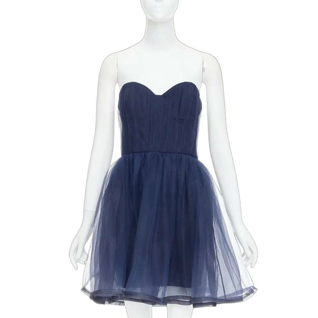 Alice & Olivia Landi Gathered Navy Polyamide Very good - Front View
