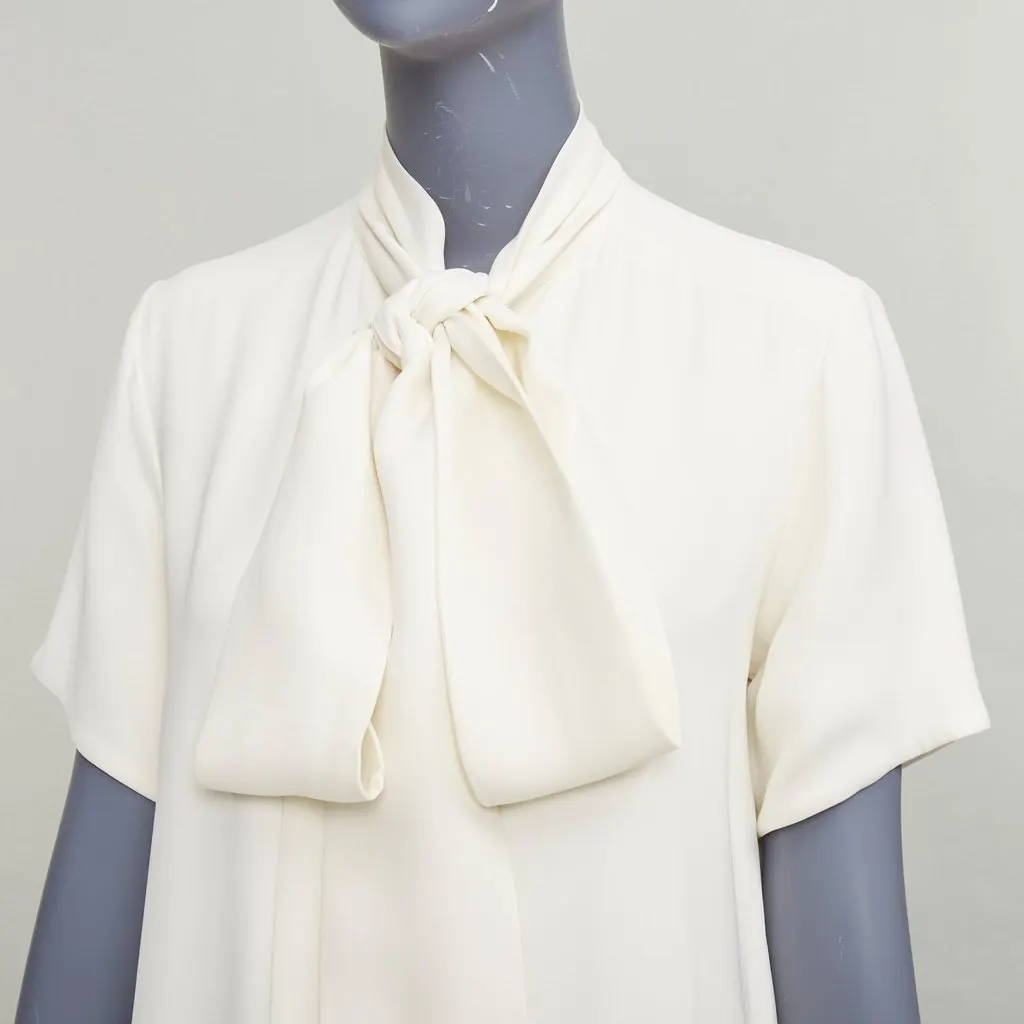 Celine Ecru Silk Dress Beige Silk Very good - Back View