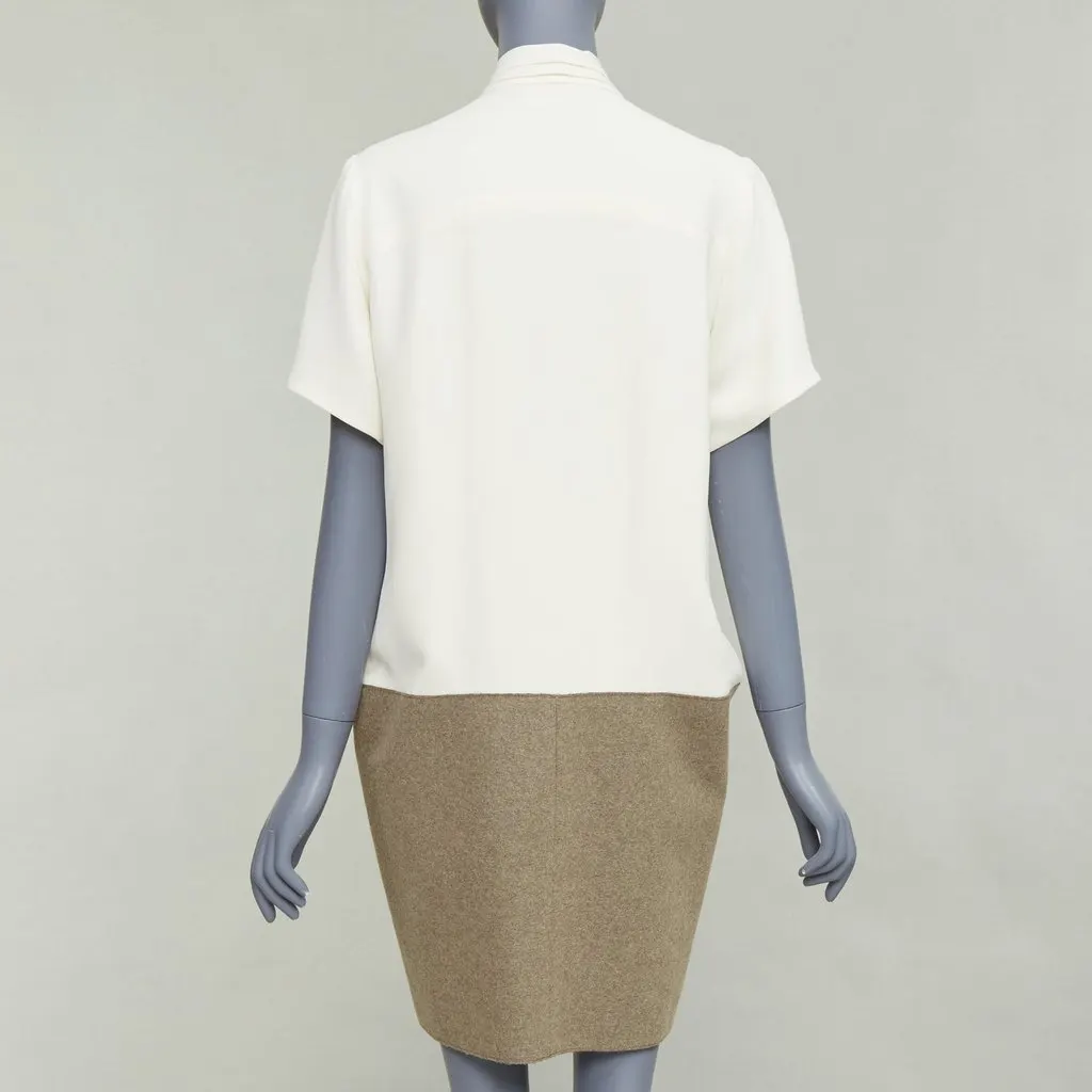 Celine Ecru Silk Dress Beige Silk Very good - Box View