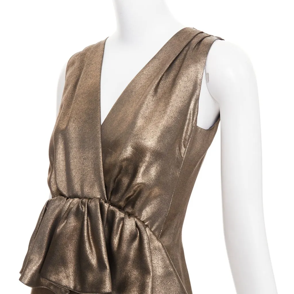 Moschino Gold Polyester Dress Gold Polyester Very good - Back View