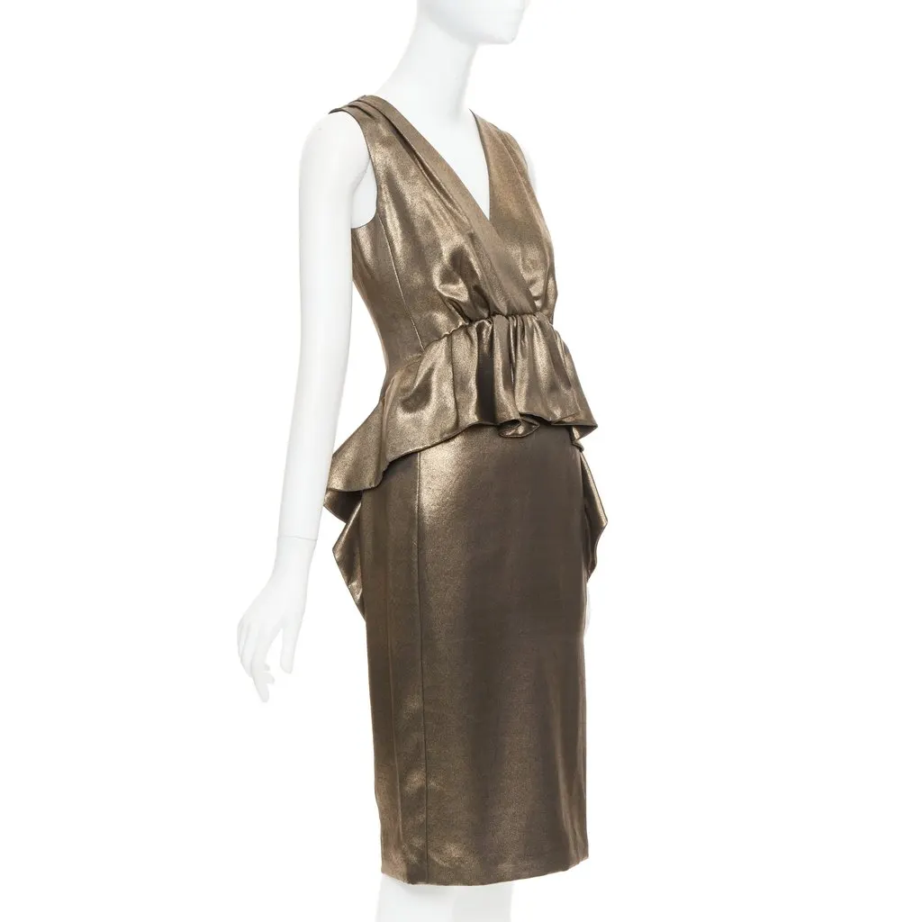 Moschino Gold Polyester Dress Gold Polyester Very good - Inside View