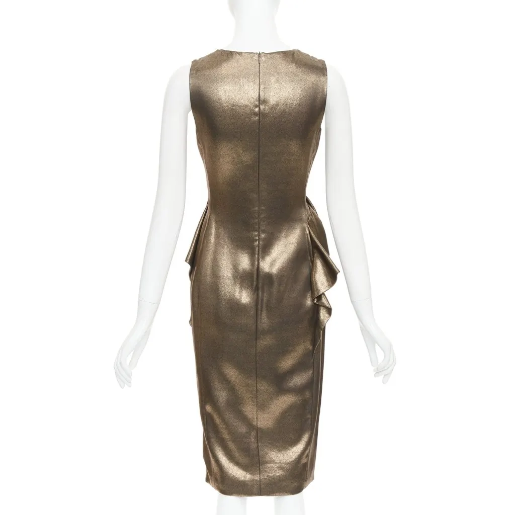 Moschino Gold Polyester Dress Gold Polyester Very good - Box View