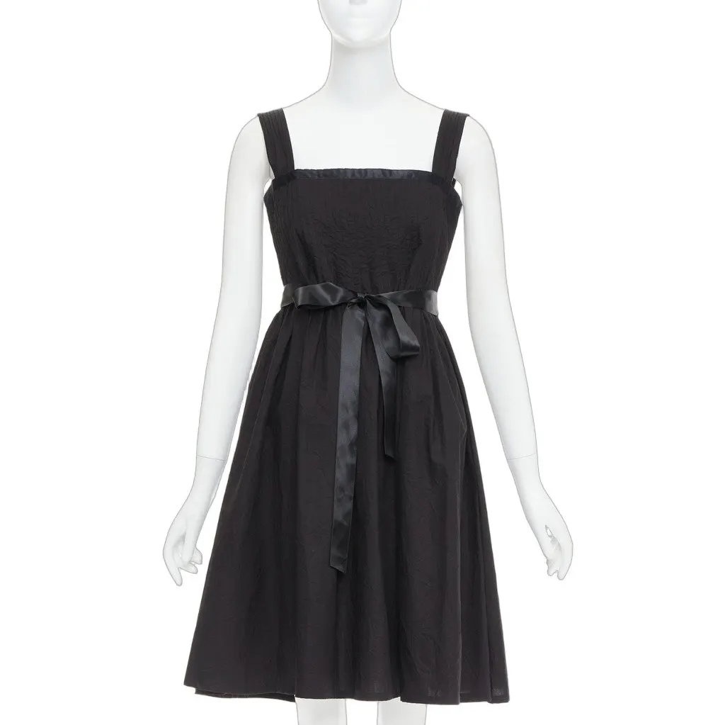 Burberry Black Cotton Dress Black Cotton Very good - Front View