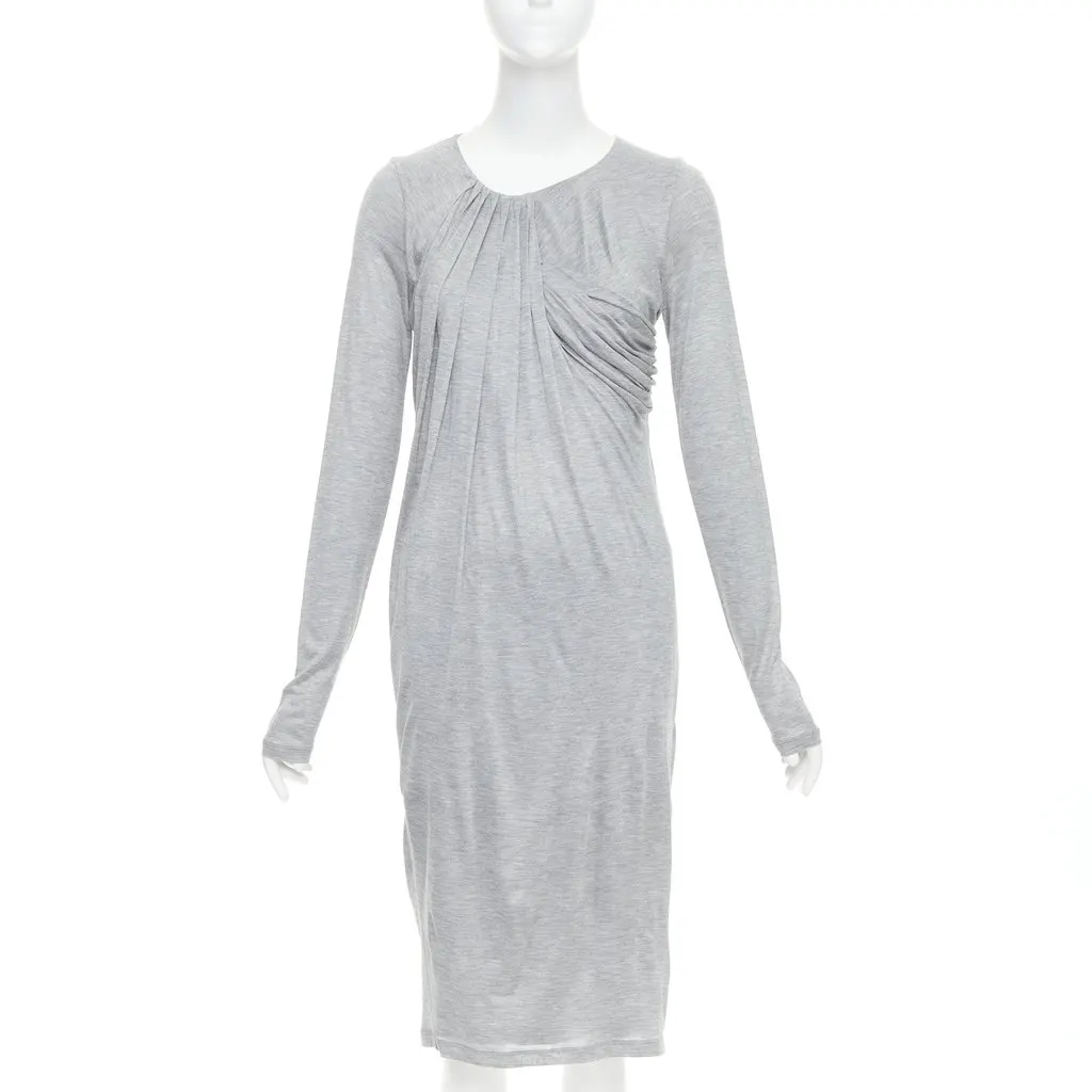 Fendi Grey Polyester Dress Grey Polyester Very good - Front View