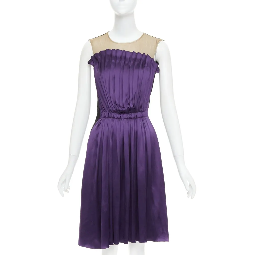 Lanvin Purple Silk Dress Purple Silk Very good - Front View