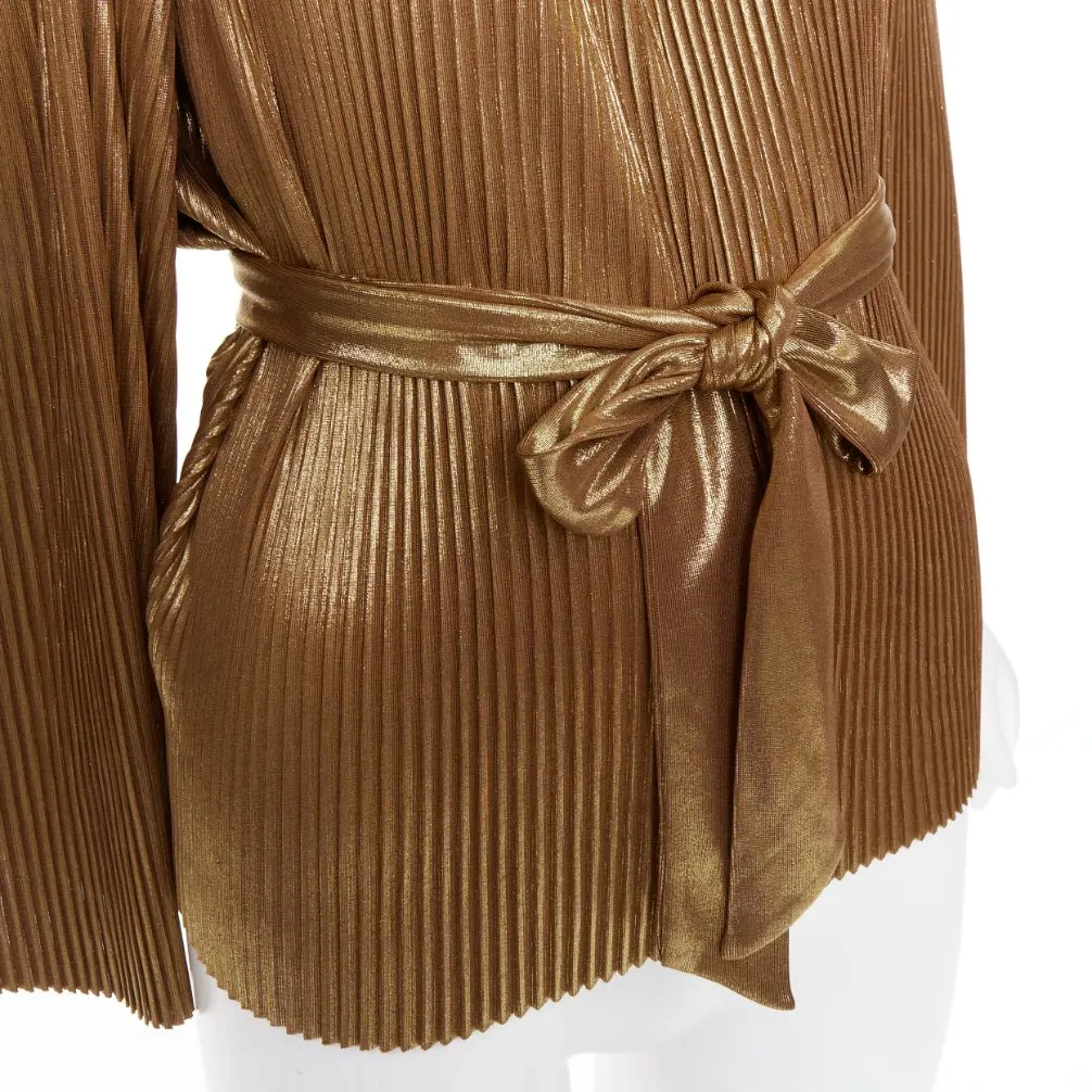 Halston Heritage Gold Polyester Top Gold Polyester Very good - Back View