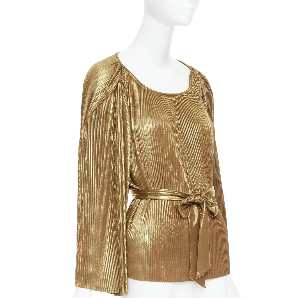 Halston Heritage Gold Polyester Top Gold Polyester Very good - Inside View