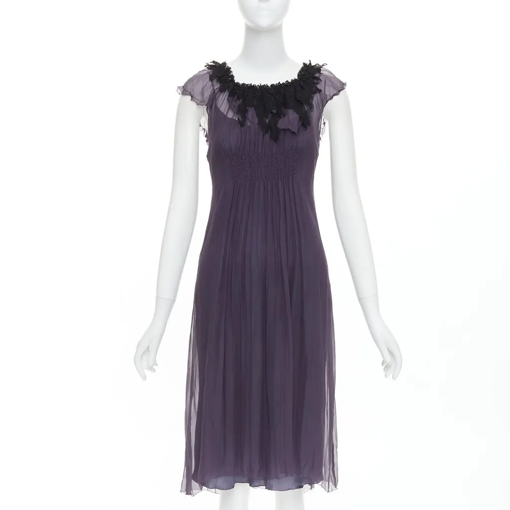 Lanvin Purple Silk Dress Purple Silk Very good - Front View