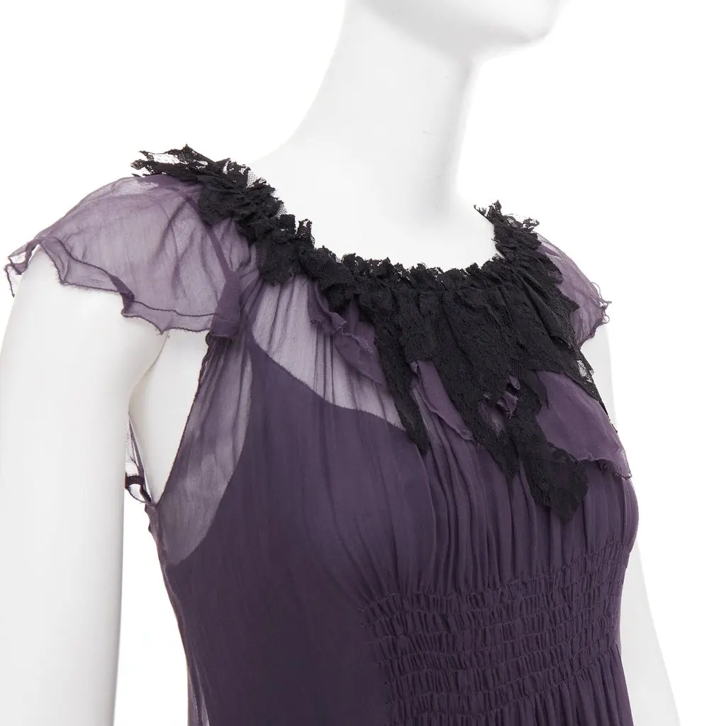 Lanvin Purple Silk Dress Purple Silk Very good - Back View