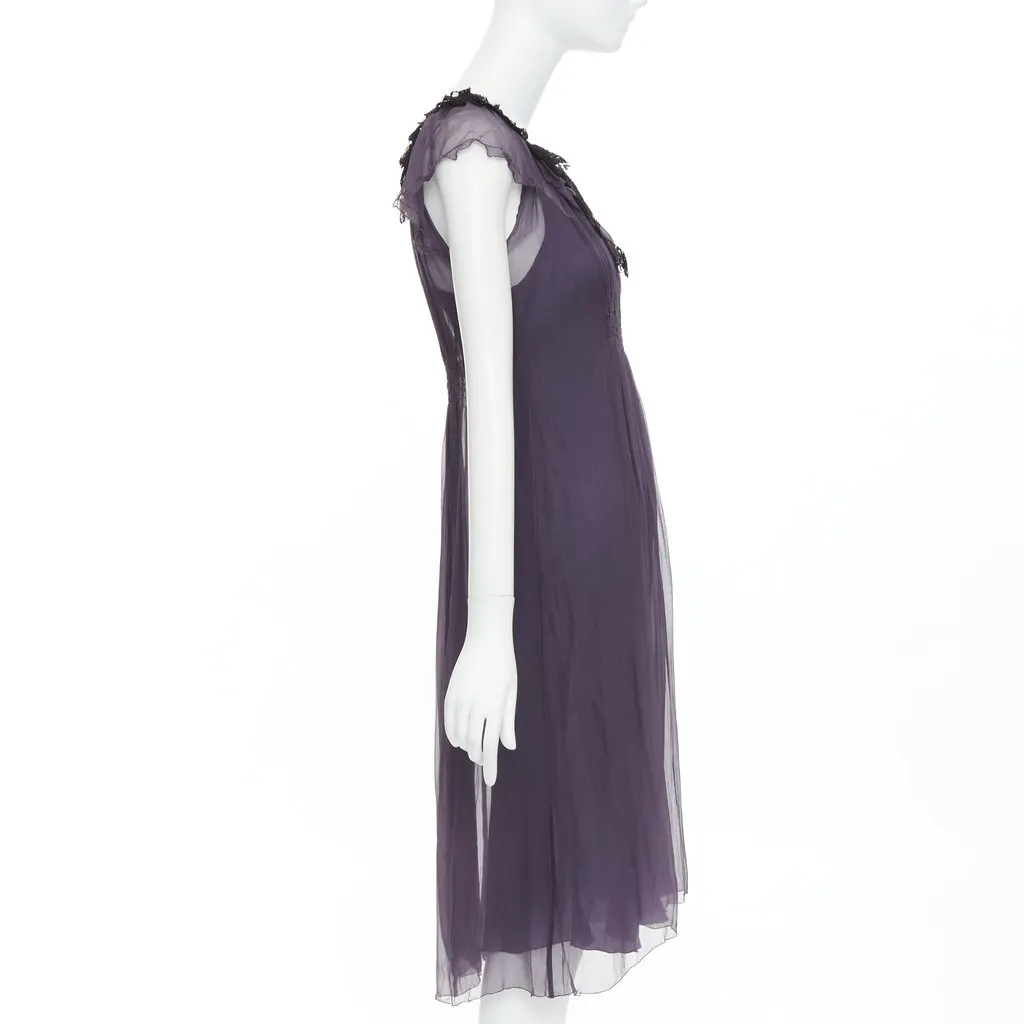 Lanvin Purple Silk Dress Purple Silk Very good - Model View