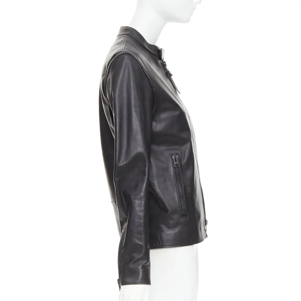 Coach Black Leather Leather Jacket Black Leather Good - Model View