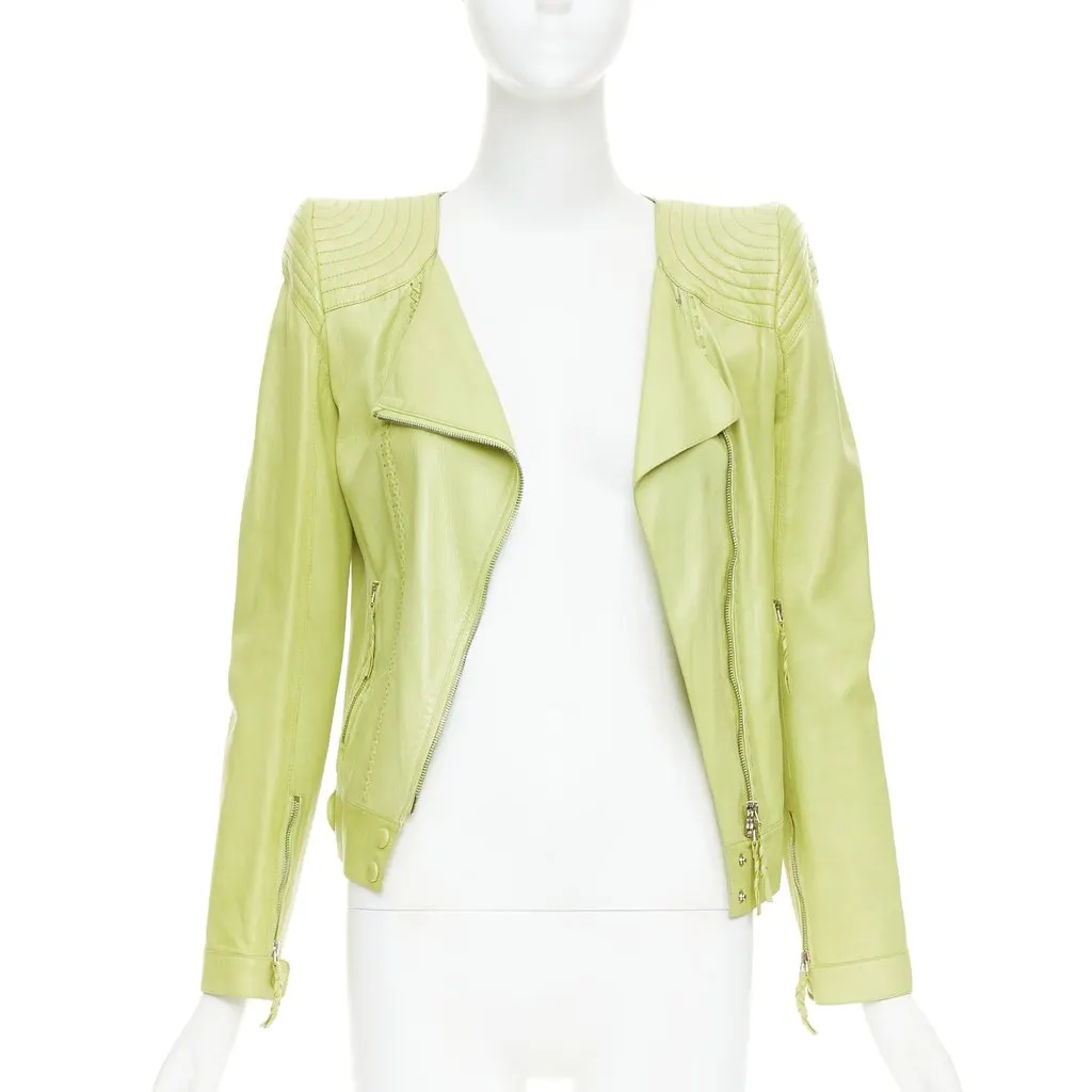 Roberto Cavalli Green Leather Leather Jacket Green Leather Very good - Inside View