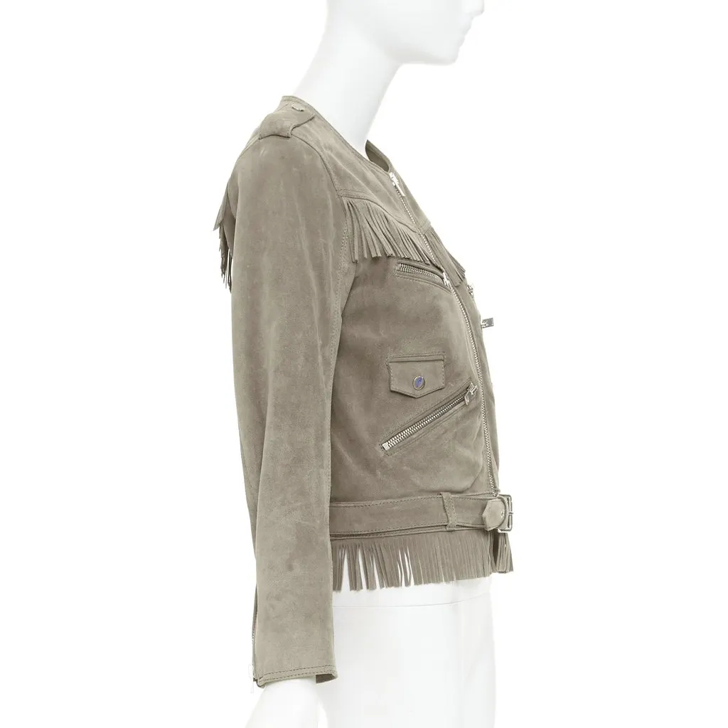 The Kooples Khaki Leather Leather Jacket Khaki Leather Good - Box View