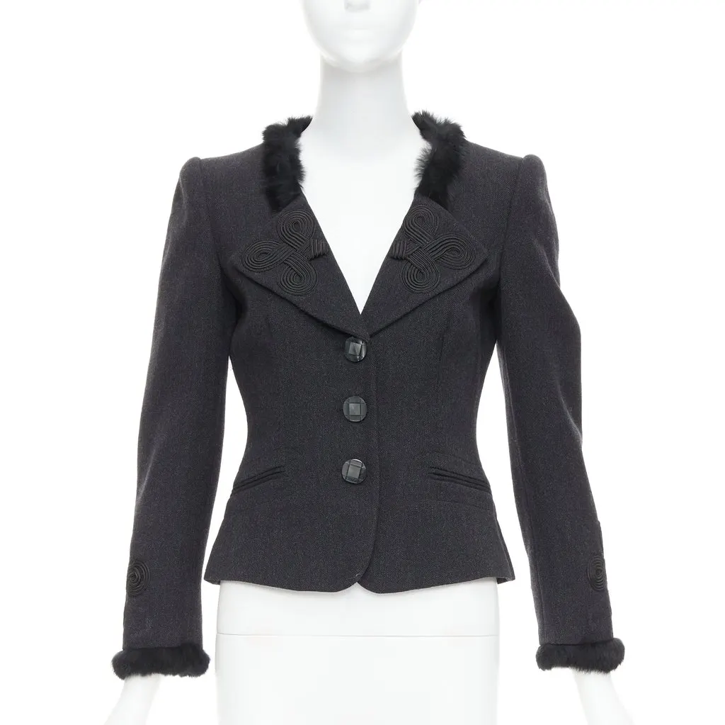 Emporio Armani Grey Wool Jacket Grey Wool Very good - Front View