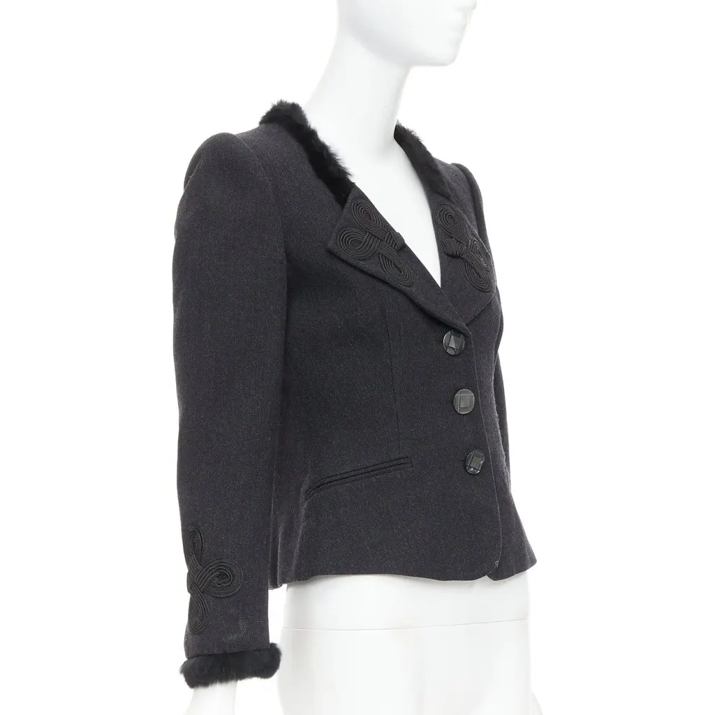 Emporio Armani Grey Wool Jacket Grey Wool Very good - Model View