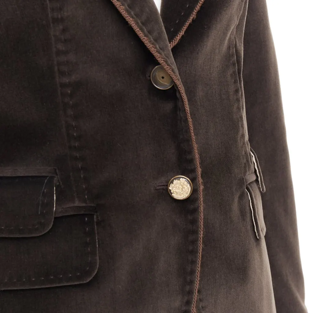 Dolce & Gabbana Brown Velvet Jacket Brown Velvet Very good - Back View