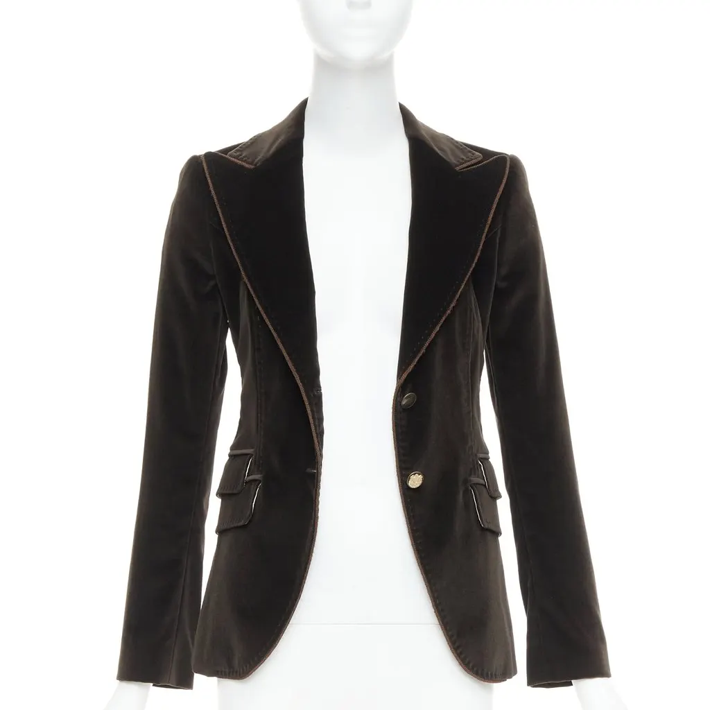 Dolce & Gabbana Brown Velvet Jacket Brown Velvet Very good - Inside View