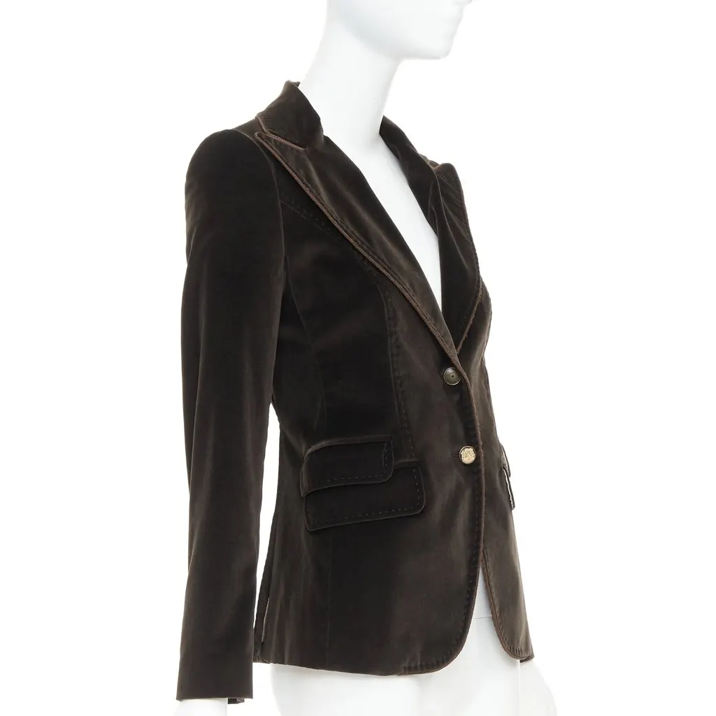 Dolce & Gabbana Brown Velvet Jacket Brown Velvet Very good - Model View