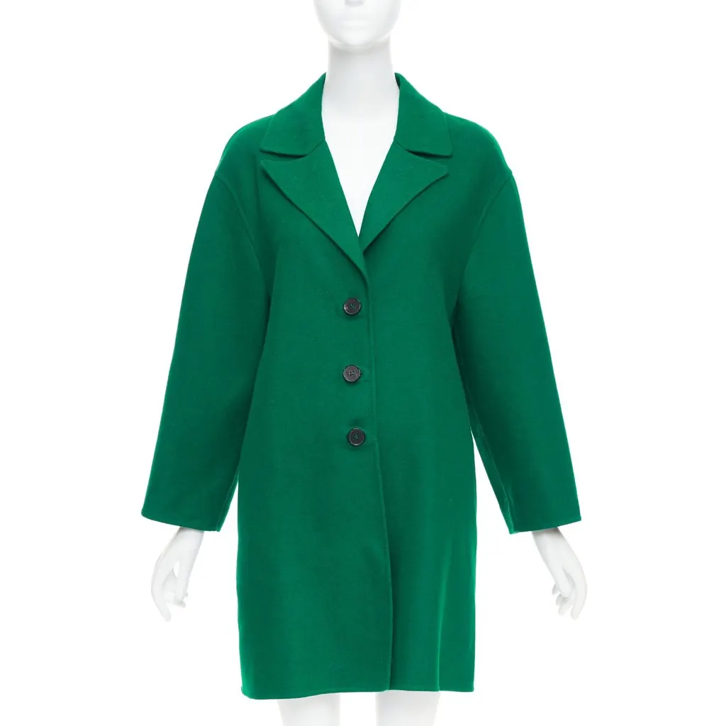 Valentino Green Wool Coat Green Wool Very good - Front View