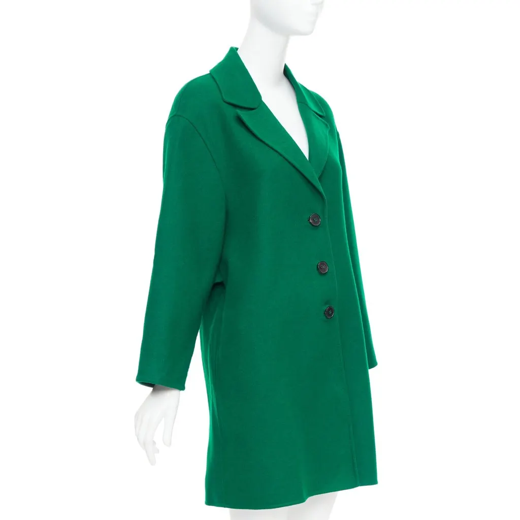 Valentino Green Wool Coat Green Wool Very good - Model View