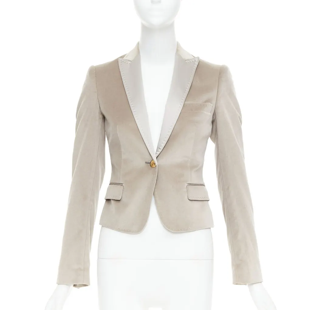 Dolce & Gabbana Beige Cotton Jacket Beige Cotton Good - Front View