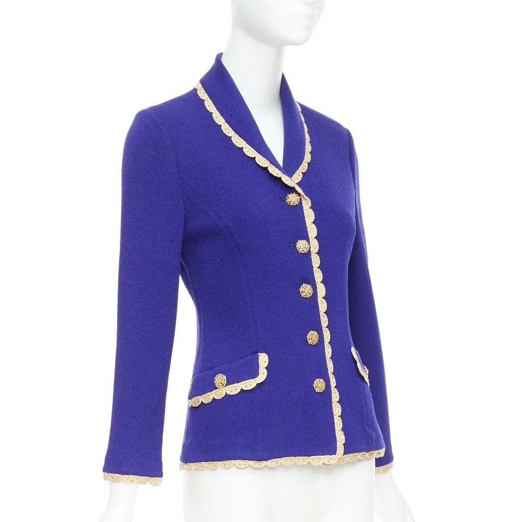 ST JOHN Blue Polyester Jacket Blue Polyester Very good - Model View