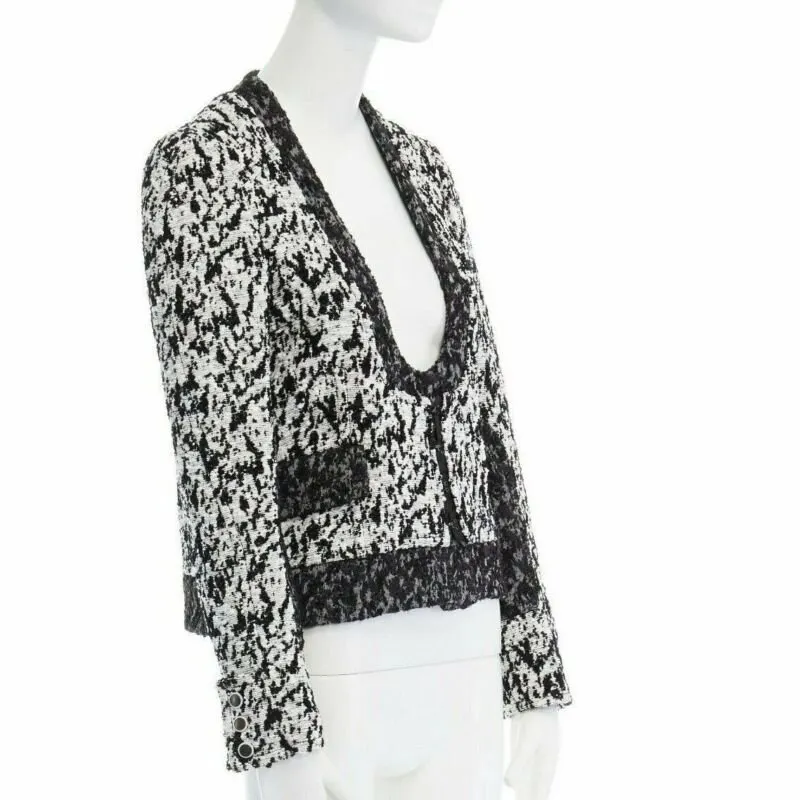 Proenza Schouler Floral Print Blazer White Wool Very good - Model View