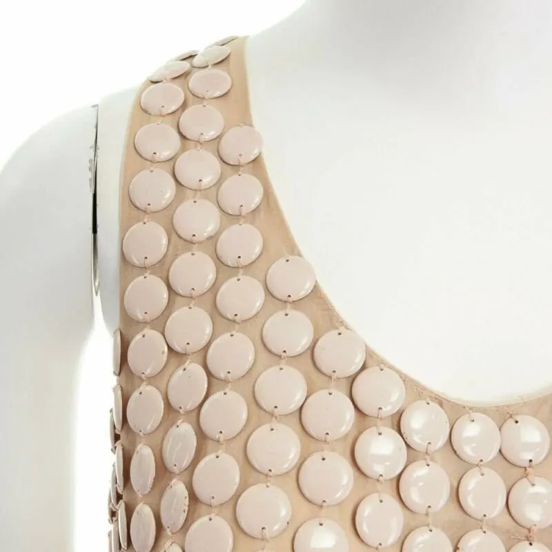 Stella McCartney Metal Paillettes Dress Ecru Silk Fair - Back View