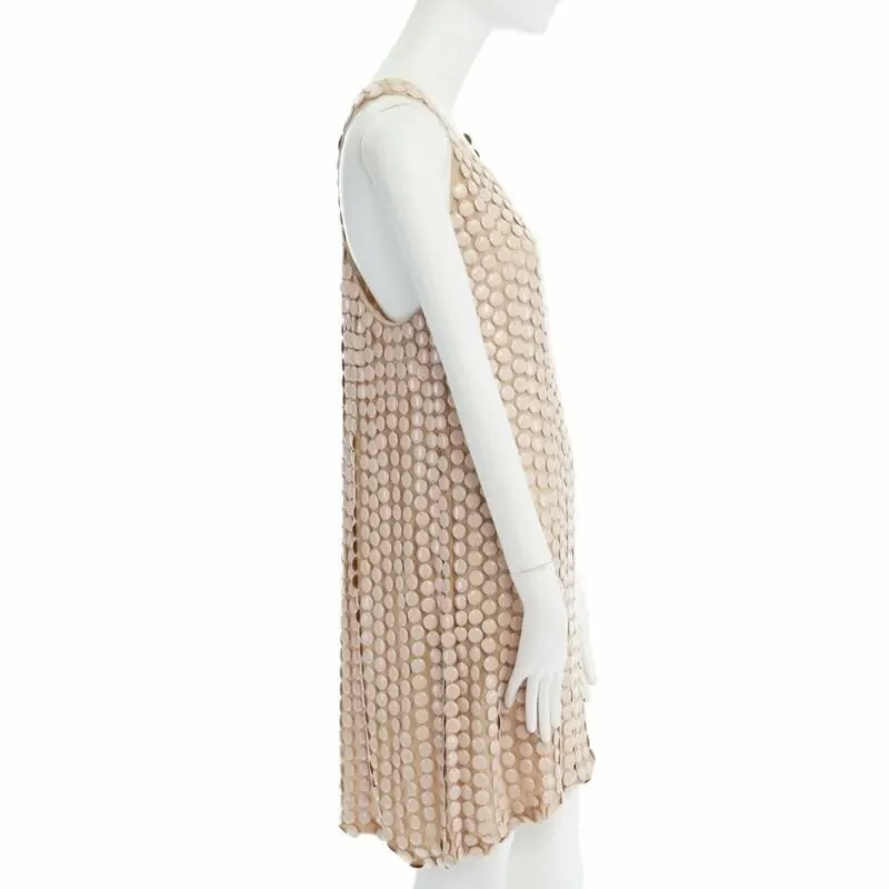 Stella McCartney Metal Paillettes Dress Ecru Silk Fair - Model View