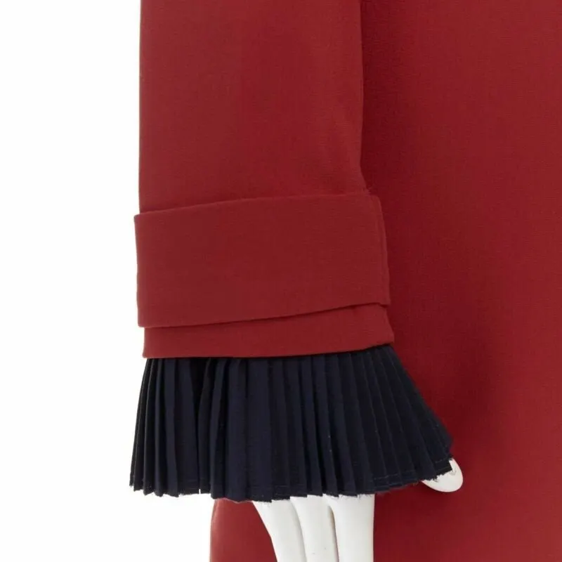 Victoria Beckham Pleated Cuff Dress Red Polyester Very good - Back View