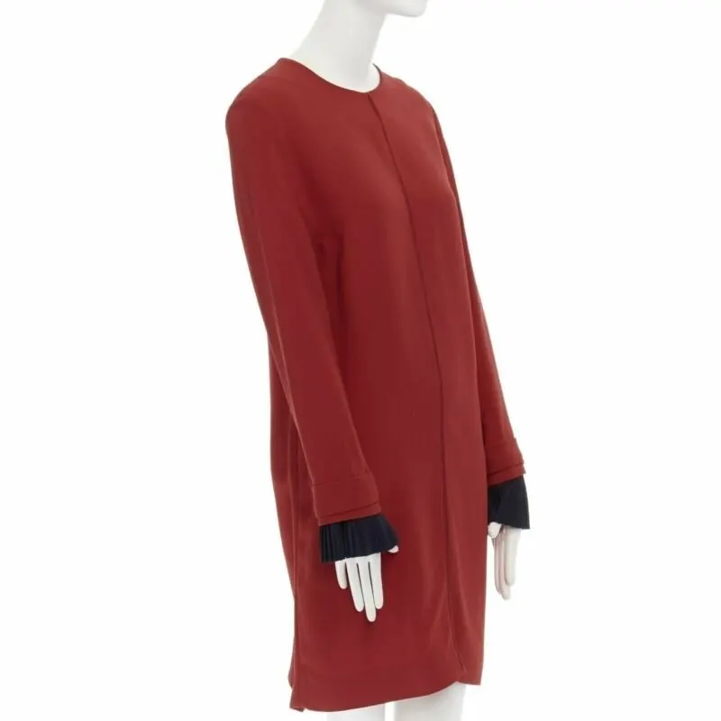 Victoria Beckham Pleated Cuff Dress Red Polyester Very good - Inside View