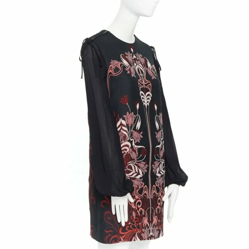 Giambattista Valli Floral Sheer Dress Black Polyester Very good - Inside View