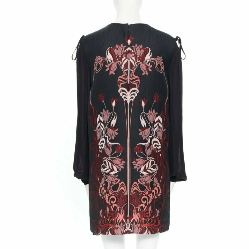 Giambattista Valli Floral Sheer Dress Black Polyester Very good - Box View