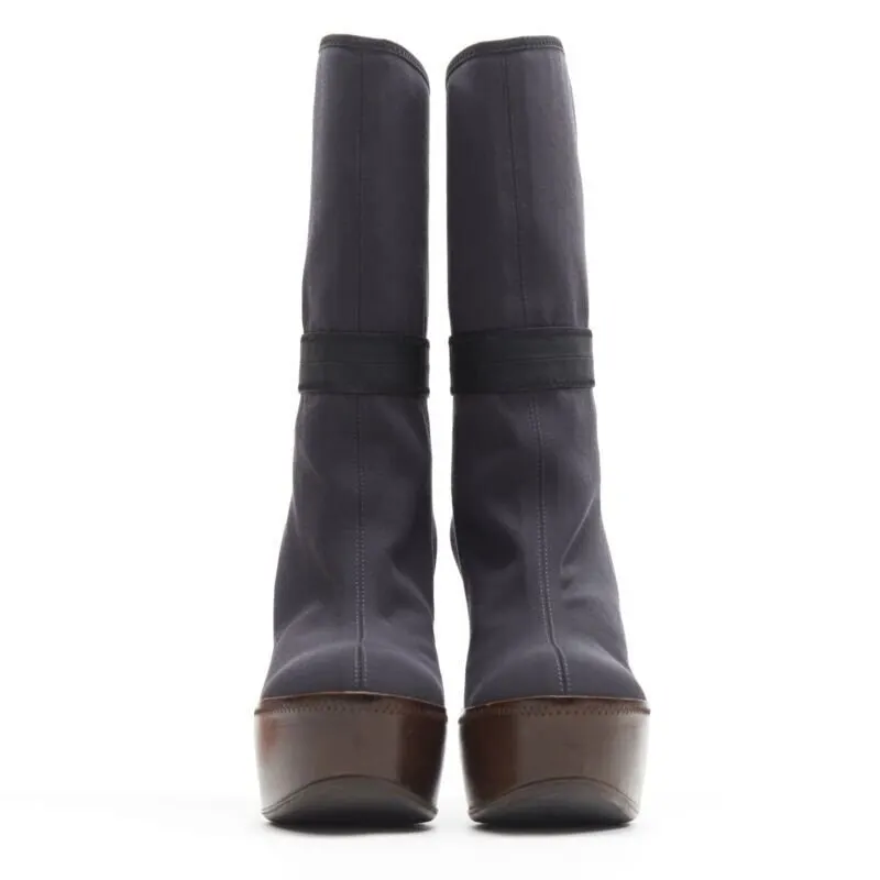 Marni Studded Brogue Chelsea Boots Grey Good - Inside View