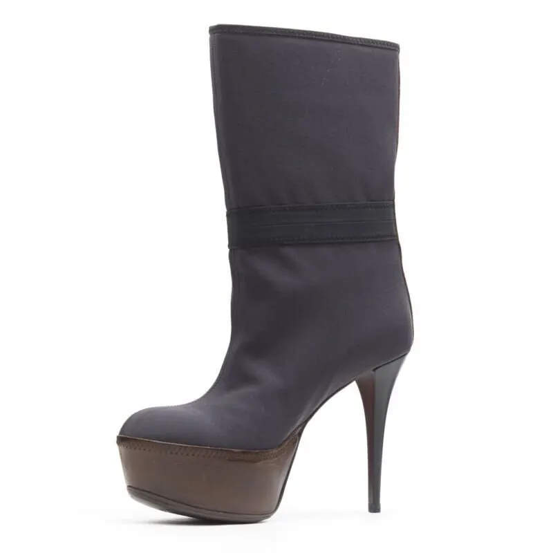 Marni Studded Brogue Chelsea Boots Grey Good - Model View
